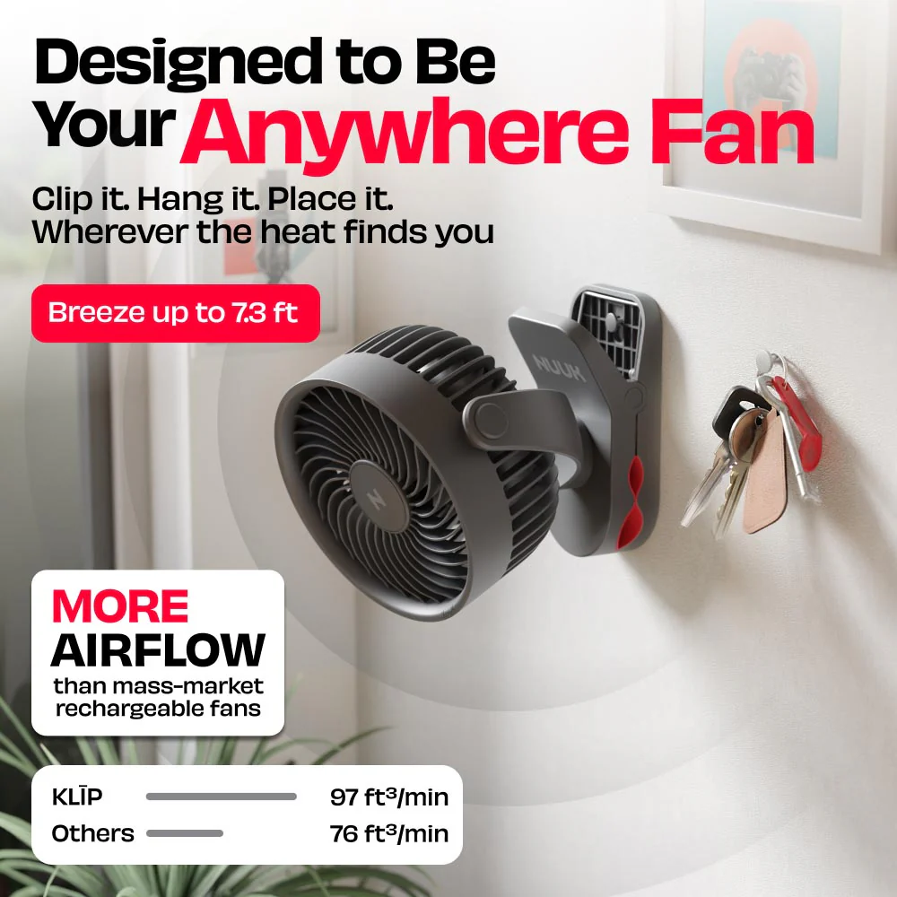 Personal Clip Fan with SharkGrip™ | KLĪP - Image 3