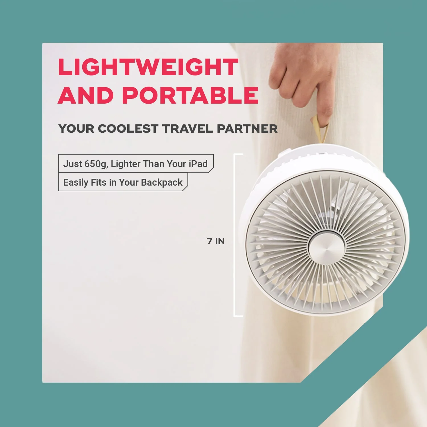 FOLDE | Rechargeable Folding Personal Fan - Image 4