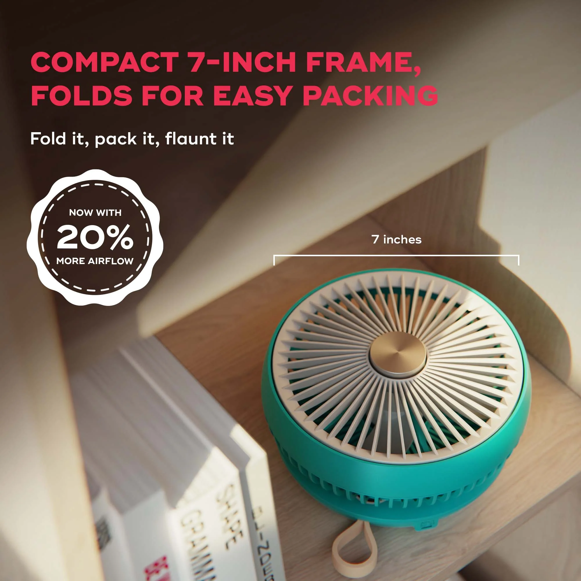 FOLDE v2 | All Day Wireless™ Rechargeable Folding Fan - Image 3