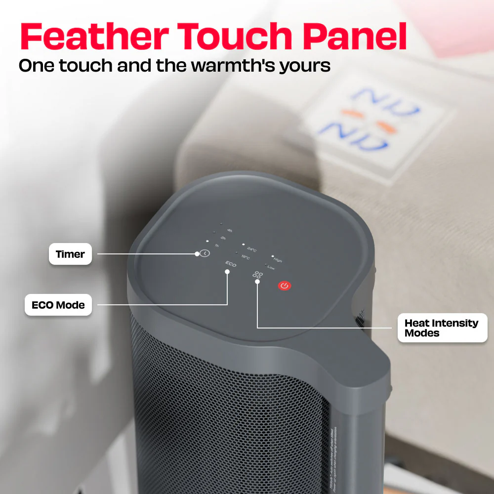 HÖT BAR | 2200W Space Heater with PTC Technology and Feather Touch Panel - Image 9