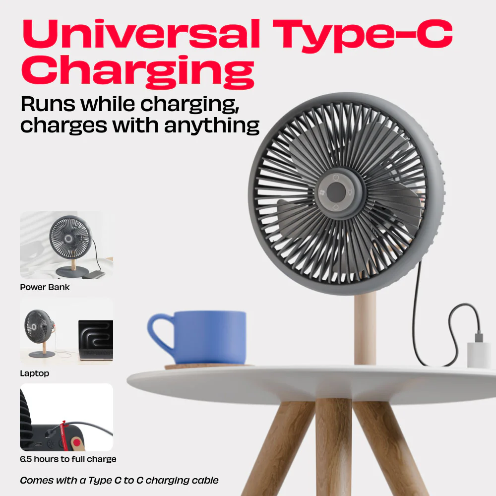 LIT v2 | All Day Wireless™ Rechargeable Table Fan with Mood Light - Image 15