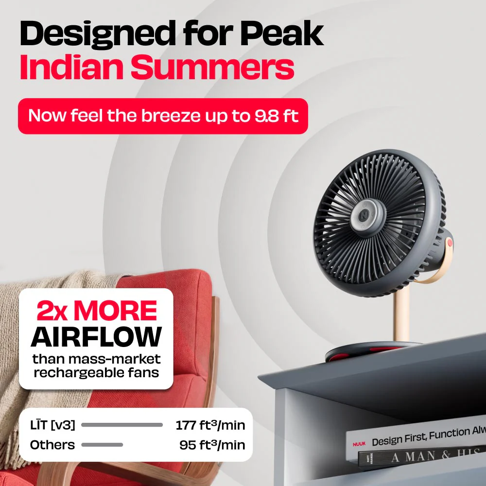 All-day Wireless Rechargeable Table Fan with Mood Light and Magnetic Remote | LĪT [v3] - Image 15