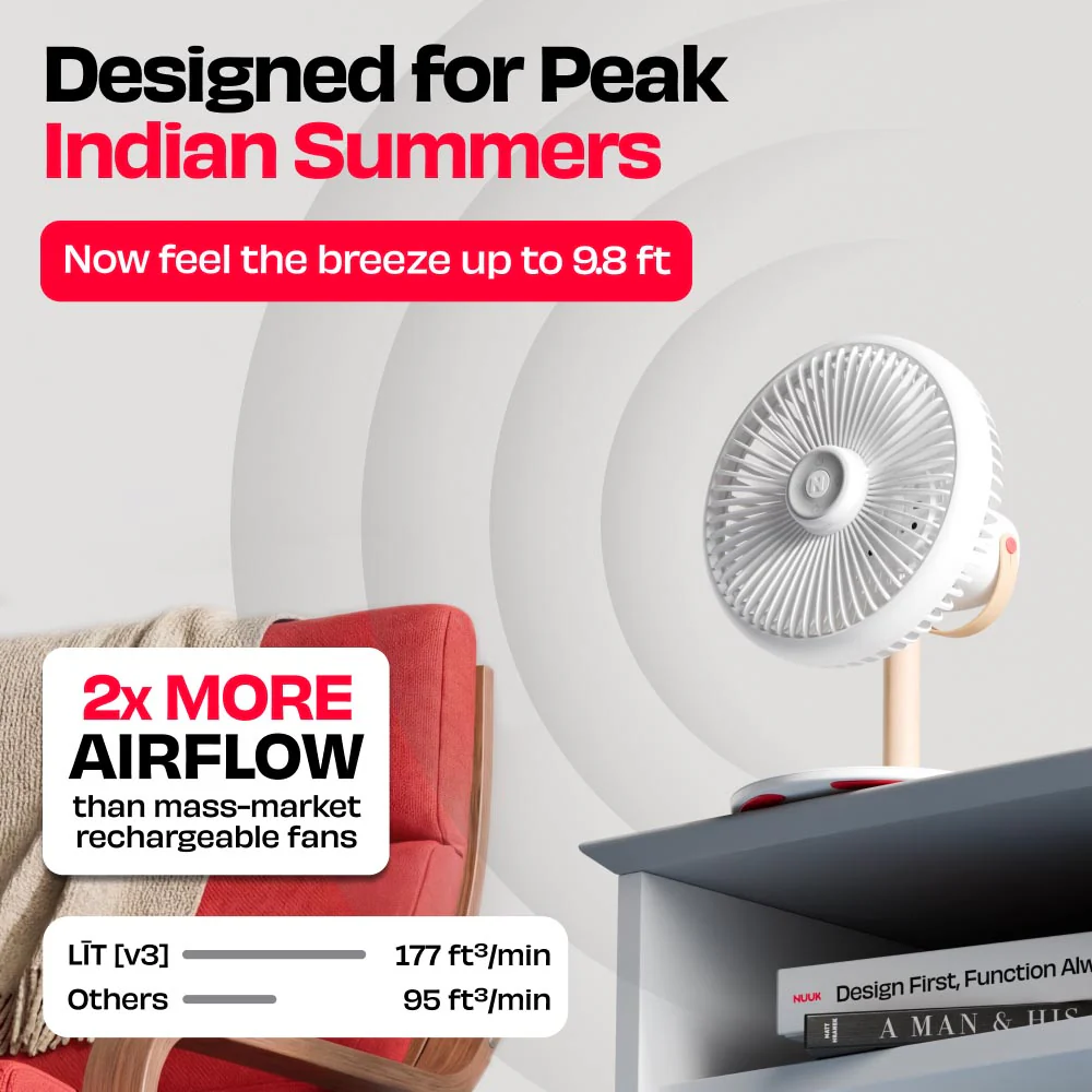 All-day Wireless Rechargeable Table Fan with Mood Light and Magnetic Remote | LĪT [v3] - Image 39